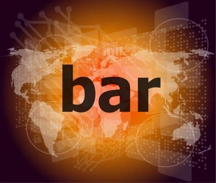 Bar, hi-tech background, digital business touch screen Stock Illustration
