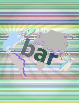 Bar, hi-tech background, digital business touch screen Stock Illustration