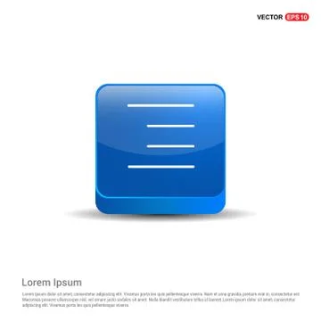 Bar icon - 3d Blue Button Illustrazione stock