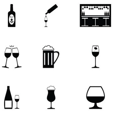Bar icon set Stock Illustration