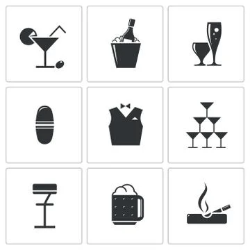 Bar icons set Stock Illustration