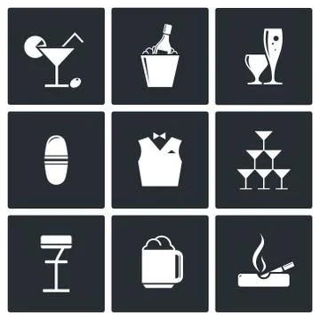 Bar icons set Stock Illustration