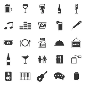 Bar icons on white background Stock Illustration