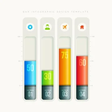 Bar infographic design Stock Illustration