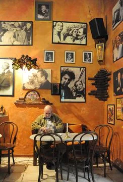 Bar interior in Athens, Greece. Stock Photos