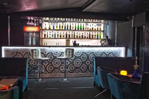 The bar in the interior of the restaurant Stock Photos