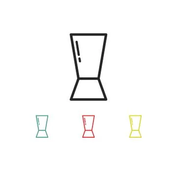 Bar jigger line icon, vector color illustration Illustrazione stock