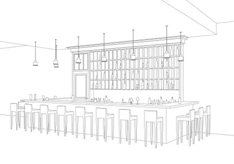Bar line interior. Stock Illustration