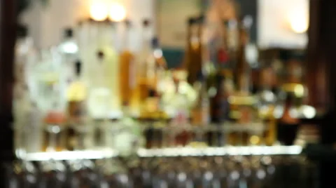 Bar With Liquor Bottles Stock Footage 47389239