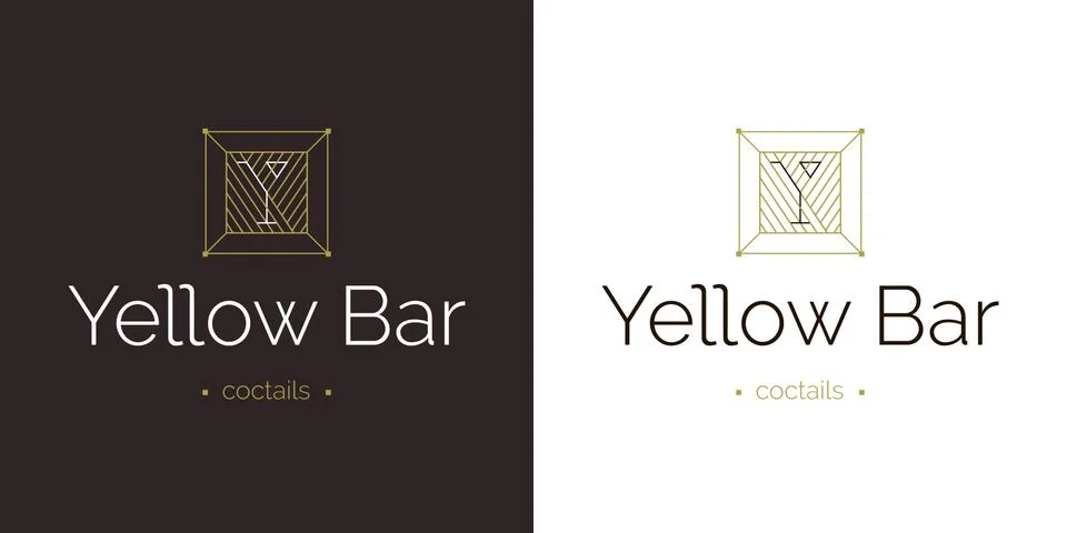 Bar logo, monogram, vector Stock Illustration