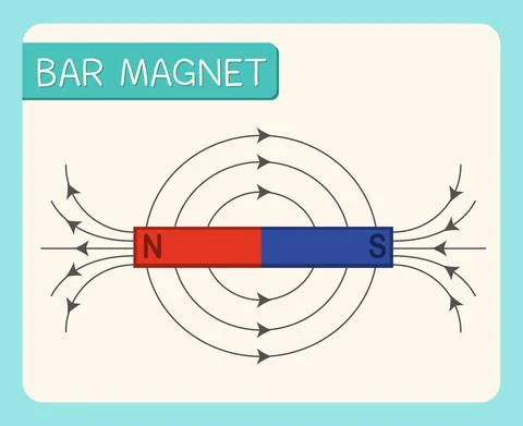Bar magnet diagram for education Stock Illustration