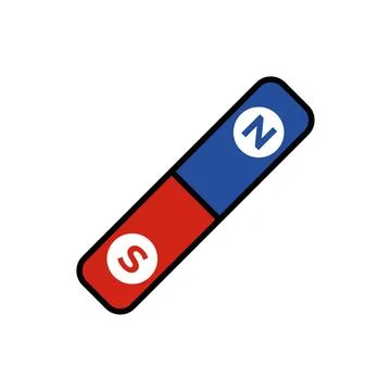Bar magnet icon. n-pole and s-pole magnets. 库存插图