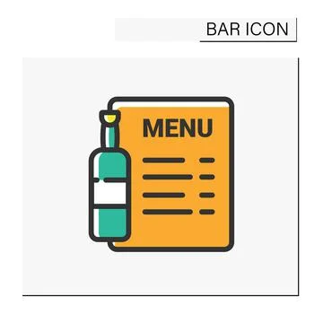 Bar menu color icon Stock Illustration