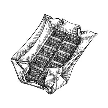 Bar of milk chocolate. Illustrazione stock