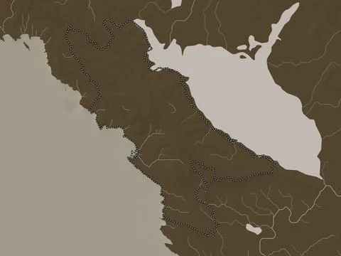 Bar, Montenegro. Elevation map colored in sepia tones with lakes and rivers イラスト素材