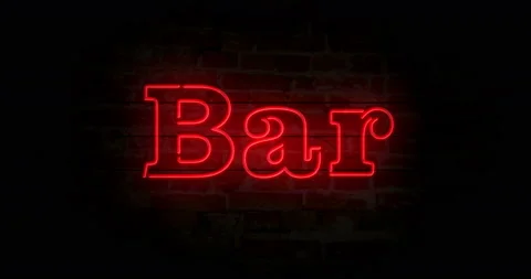 Bar neon sign Stock Footage