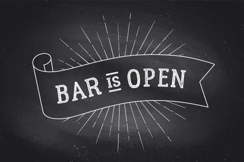 Bar Open. Chalkboard Stock Illustration