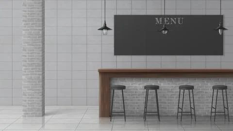 Bar or pub minimalistic design interior vector Stock-Illustration