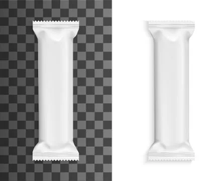 Bar pack package, chocolate candy wrapper mockup Stock Illustration