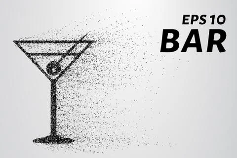 Bar of the particles. Bar consists of circles and points. Vector illustration Stock Illustration