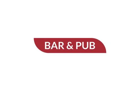 Bar &amp; pub red ribbon label banner. Open available now sign or Bar &amp; pub tag. Stock Illustration