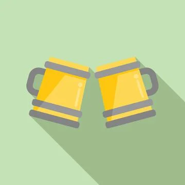 Bar pub toast icon flat vector. Hand drink Stock Illustration