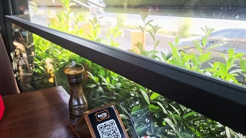 A bar with a qr. Stock Footage 282661788