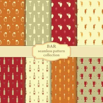 Bar seamless pattern collection Stock Illustration