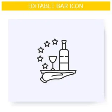 Bar service line icon. Editable illustration Stock Illustration