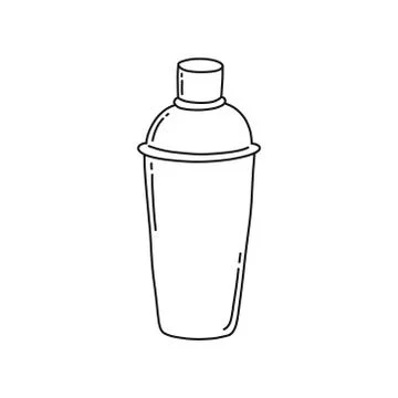 Bar shaker doodle icon, vector color illustration Stock Illustration