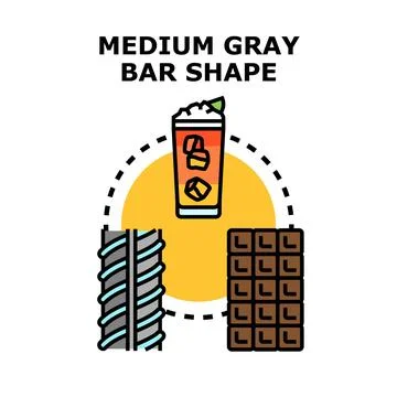 Bar shape concept with reinforcement, beverage, and chocolate Illustration