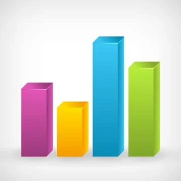 Bar shiny 3d colorfull vector graph icon Stock-Illustration