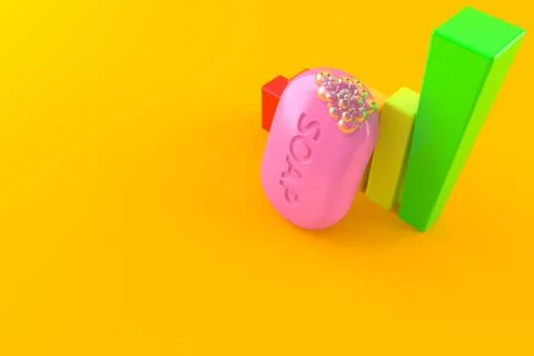 Bar of soap with chart Stock Illustration