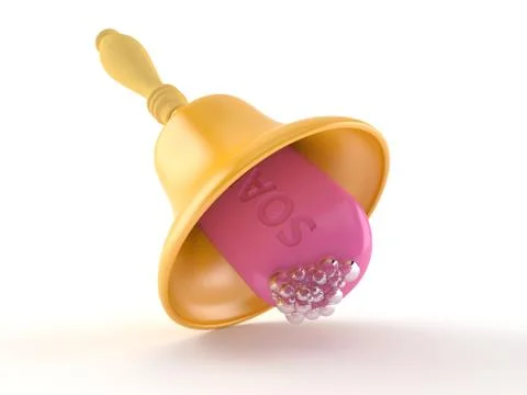 Bar of soap with hand bell Stock Illustration