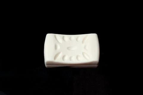 Bar soap isolated on black background 写真素材