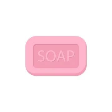 Bar of soap isolated on white background. Vector illustration. Stock Illustration