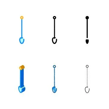 Bar spoon bartender color set icon vector Stock Illustration