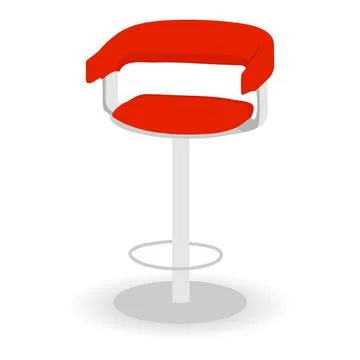 Bar stool with back. Red bar stool. Stock Illustration