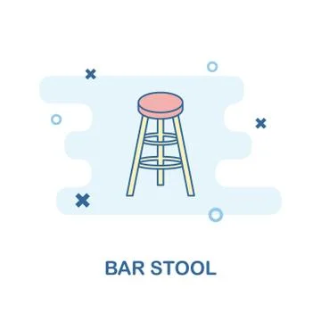 Bar Stool creative icon in color. Simple element illustration. Bar Stool concept Stock Illustration