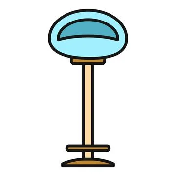 Bar stool design with light blue seat icon Stock Illustration