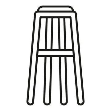 Bar stool featuring simple minimalist line drawing Stock Illustration