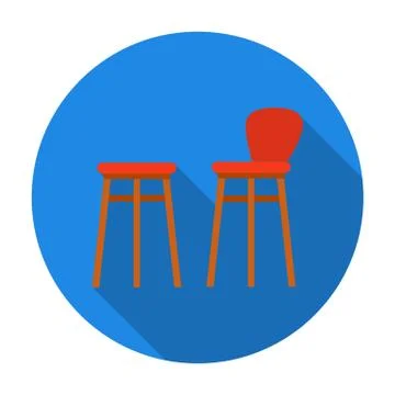 Bar stool icon in flat style isolated on white background. Pub symbol stock Stock Illustration