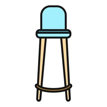 Bar stool icon representing seating and tall furniture Stock Illustration