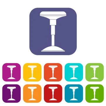 Bar stool icons set flat Stock Illustration