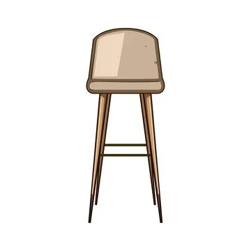 Bar stool illustration creating modern interior furniture concept Stock Illustration