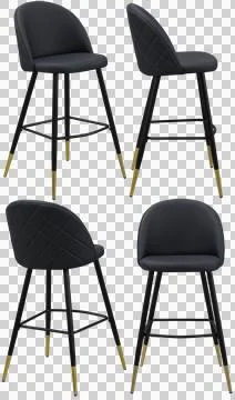 Bar stool isolated, modern kitchen and home bar furniture Stockillustratie