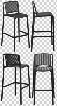 Bar stool isolated, modern kitchen and home bar furniture Stock Illustration