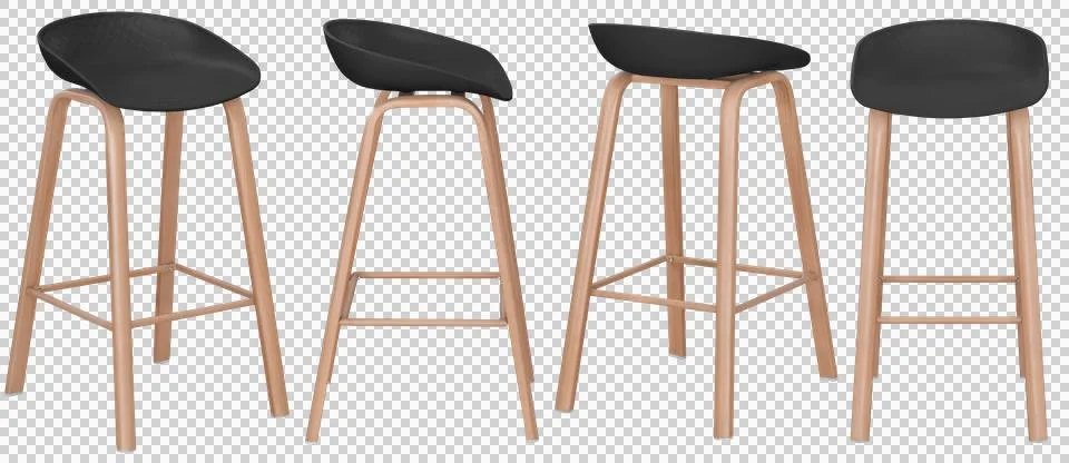 Bar stool isolated, modern kitchen and home bar furniture Stock Photos