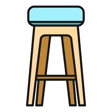 Bar stool isolated on white background providing seating Stock Illustration