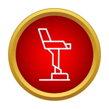 Bar stool line icon in red circle Illustrazione stock